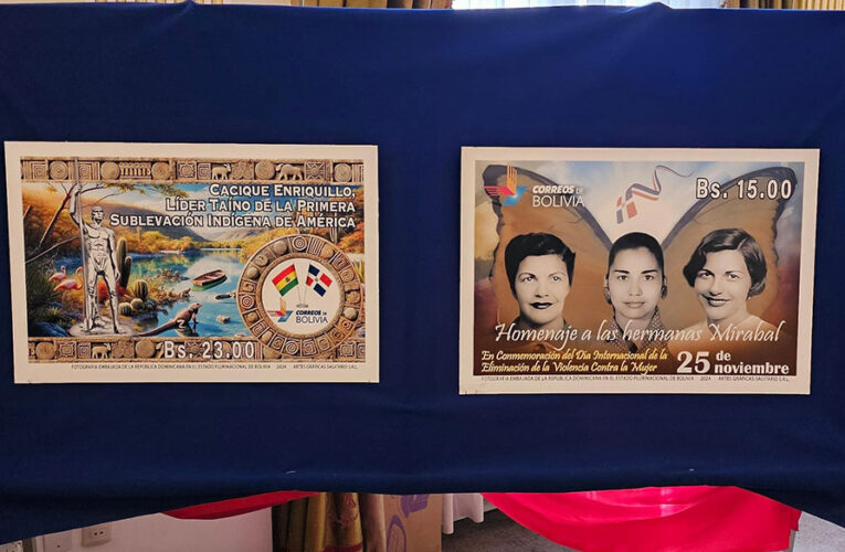 Bolivia honra hermanas Mirabal y cacique Enriquillo con sellos postales